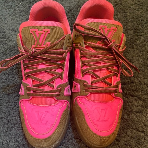 Louis Vuitton Pink And Brown Trainers - Picture 2 of 9